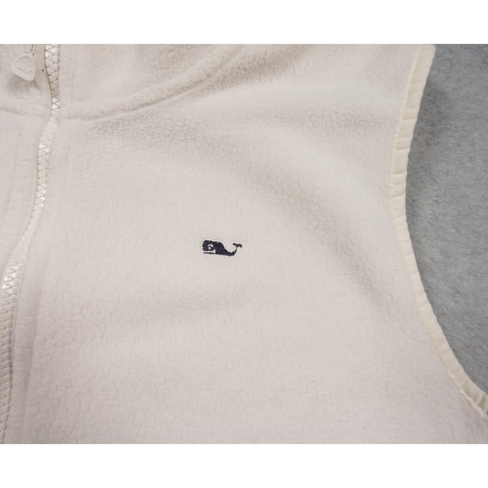 Vineyard Vines Jacket Womens Medium White Vest Fleece Full Zip Outdoors Ladies - Picture 3 of 13